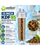 Wellon 13 Inch KDF 85 + Activated Carbon Inline Water Filter | Chlorine, Iron & Hydrogen Sulfide Reduction | Improves Taste & Odour | Transparent Refillable Filter .
